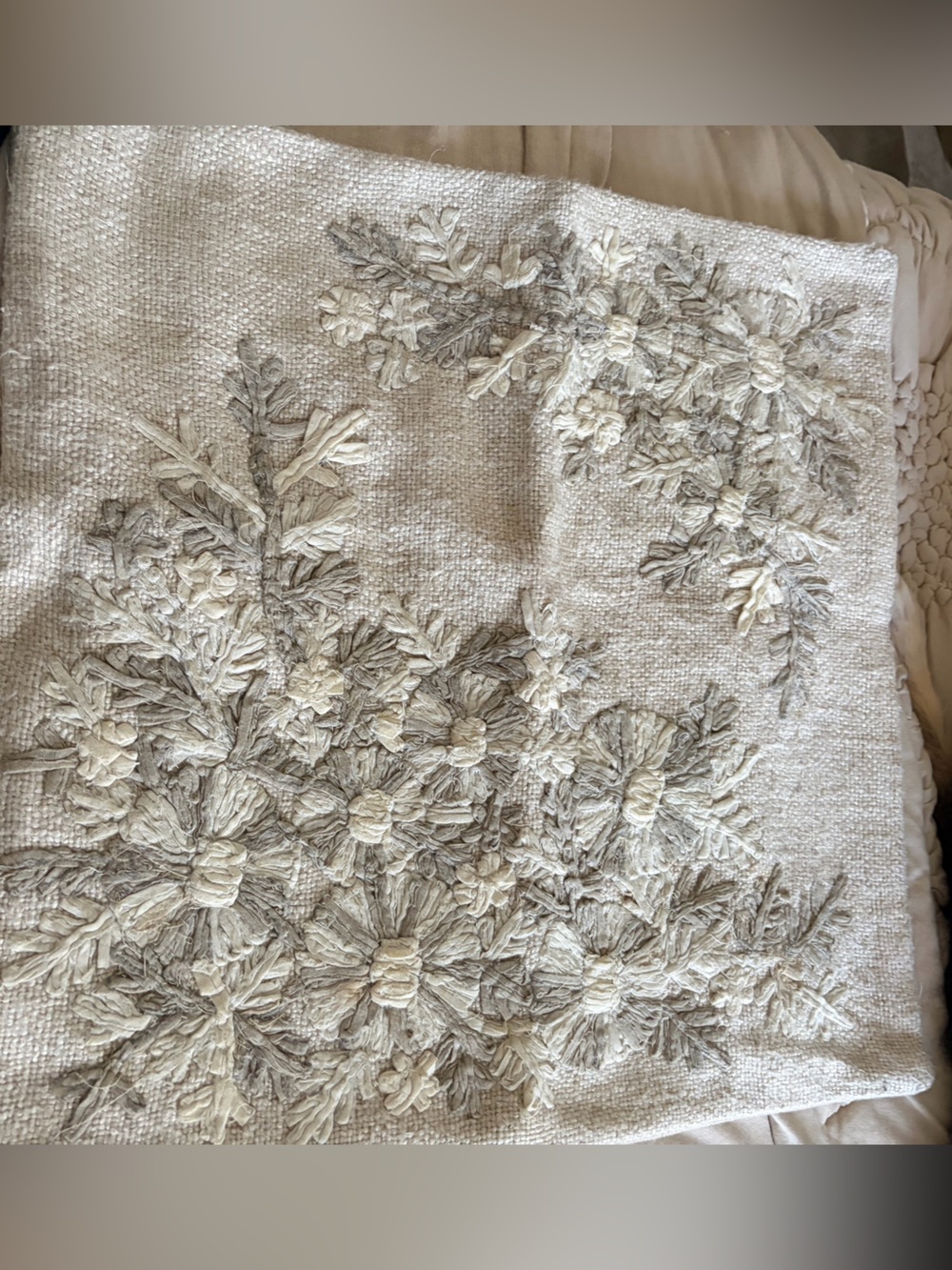 Deepika Padukone for Pottery Barn Floral Applique Accent PIllow Cover